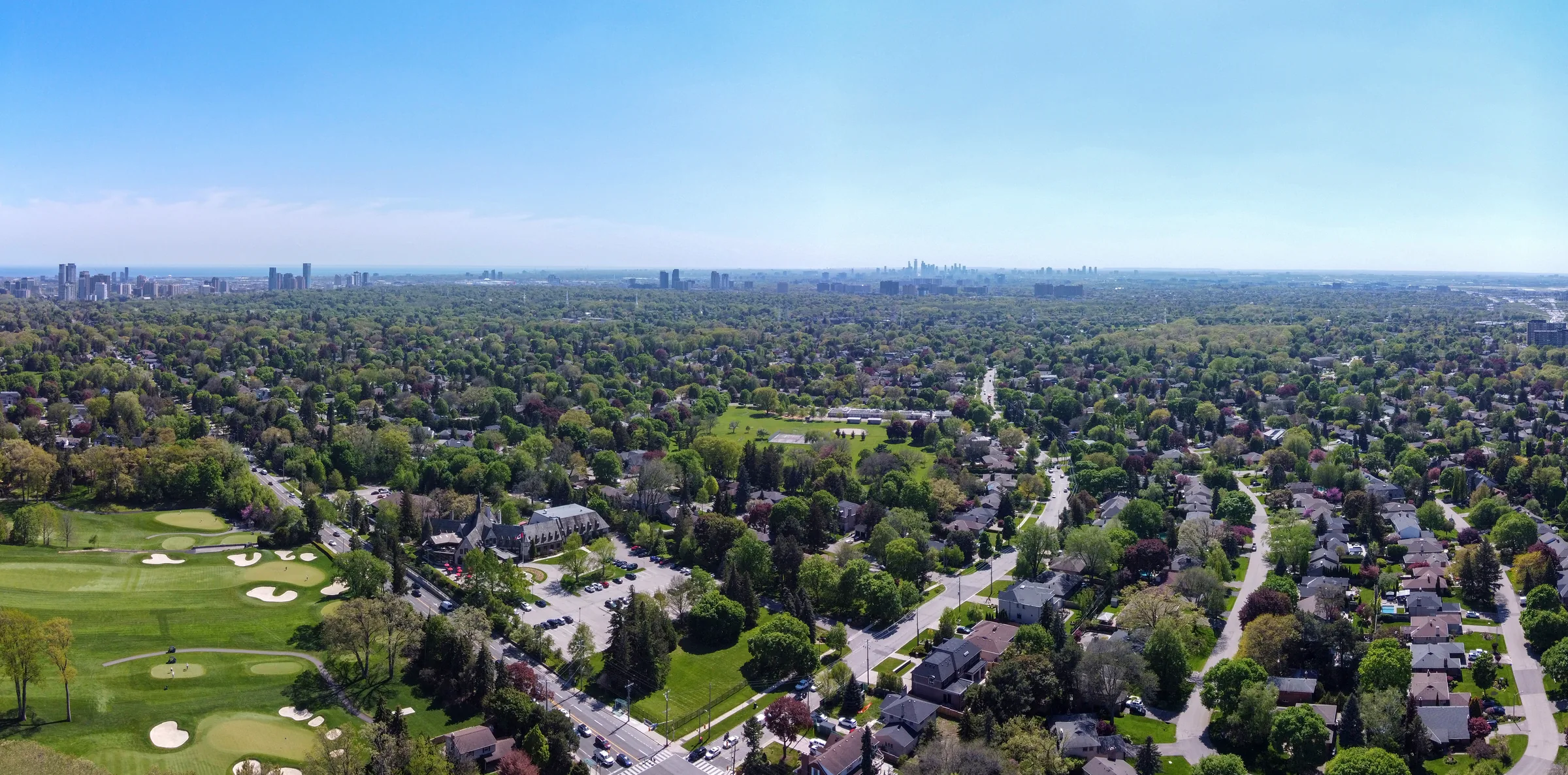 Aerial view of Princess-Rosethorn in Etobicoke